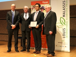 Agropolis Foundation's Louis Malassis Young Promising Scientist Awardee for 2015, AfricaRice agronomist Kazuki Saito (3rd from left)
